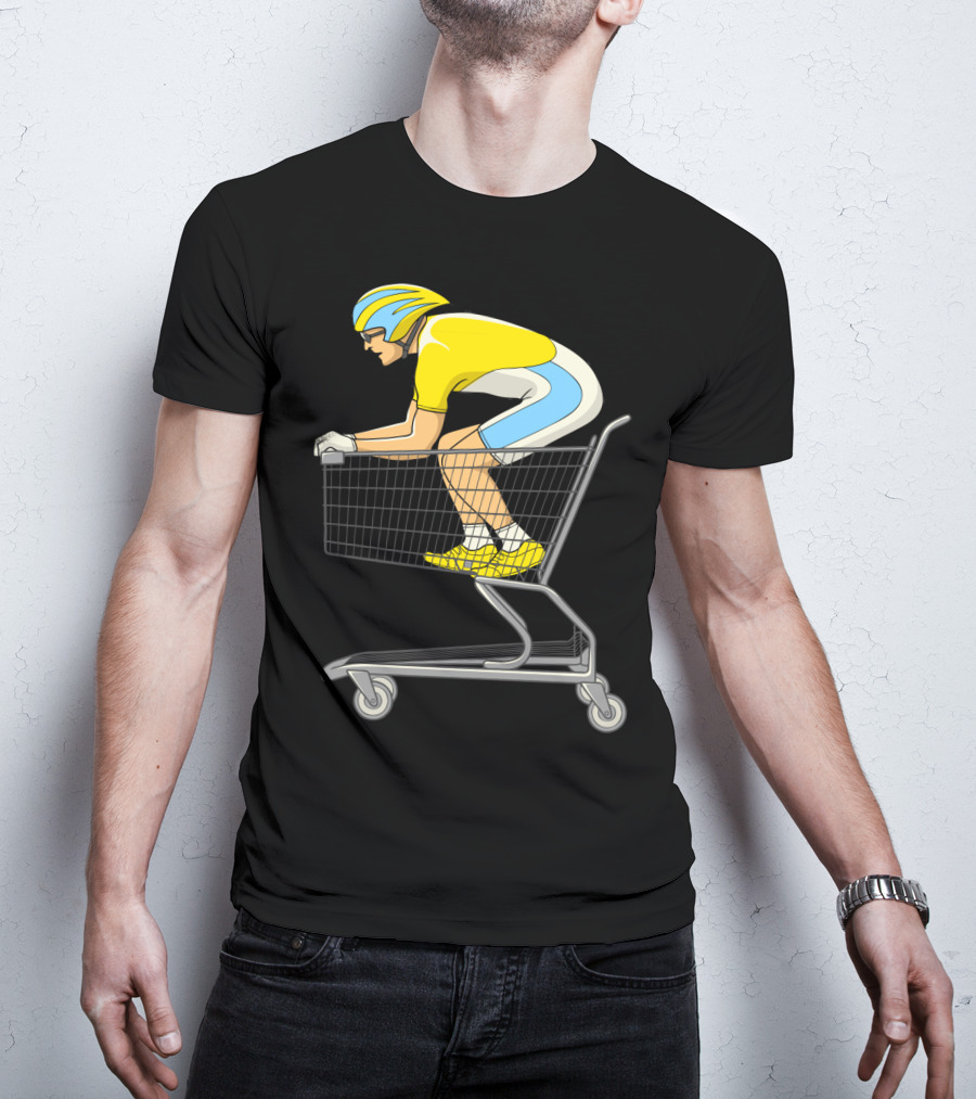 Retail Racer Cyclist In Shopping Cart T-Shirt