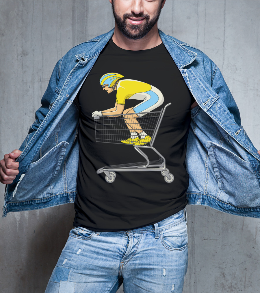 Retail Racer Cyclist In Shopping Cart T-Shirt