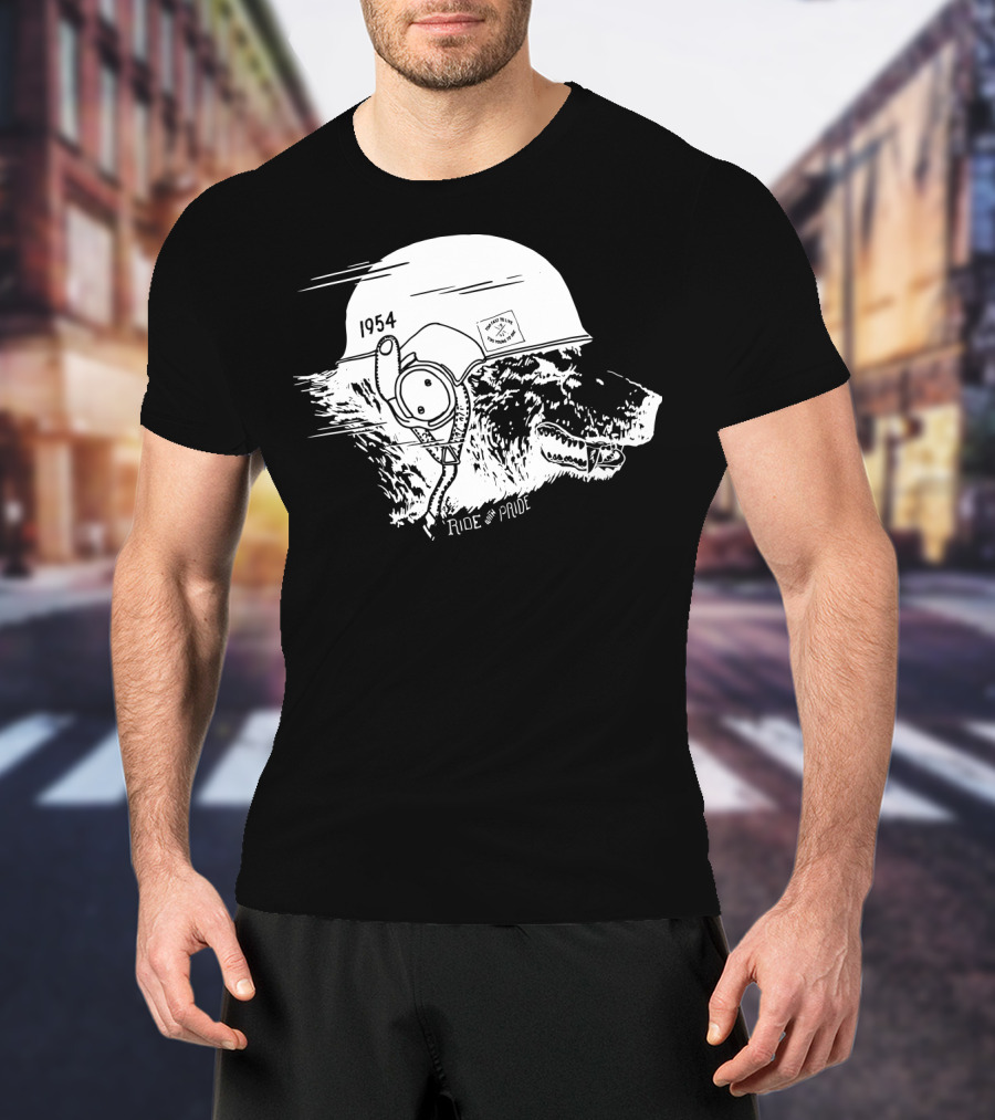 Ride With Pride 1954 Bear Motorcycle Helmet T-Shirt