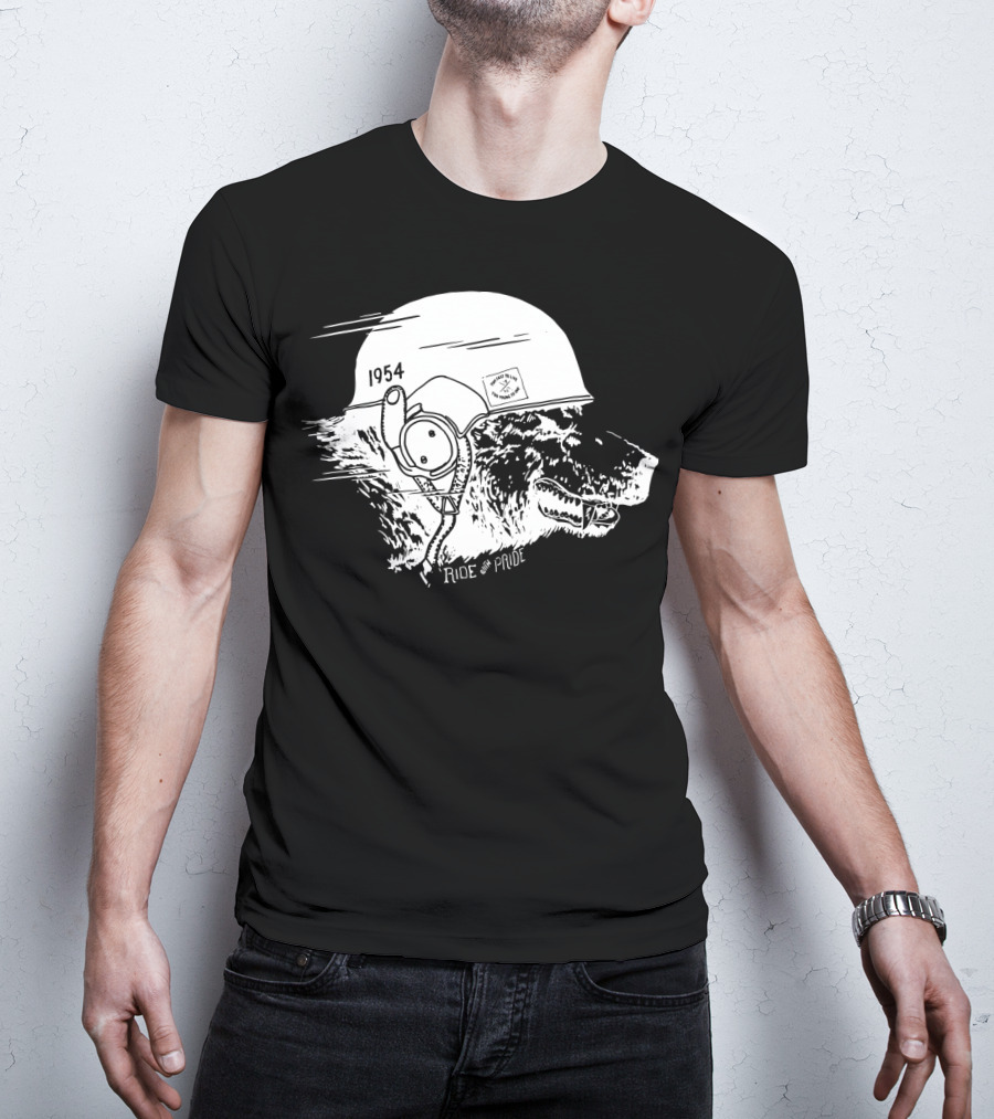 Ride With Pride 1954 Bear Motorcycle Helmet T-Shirt