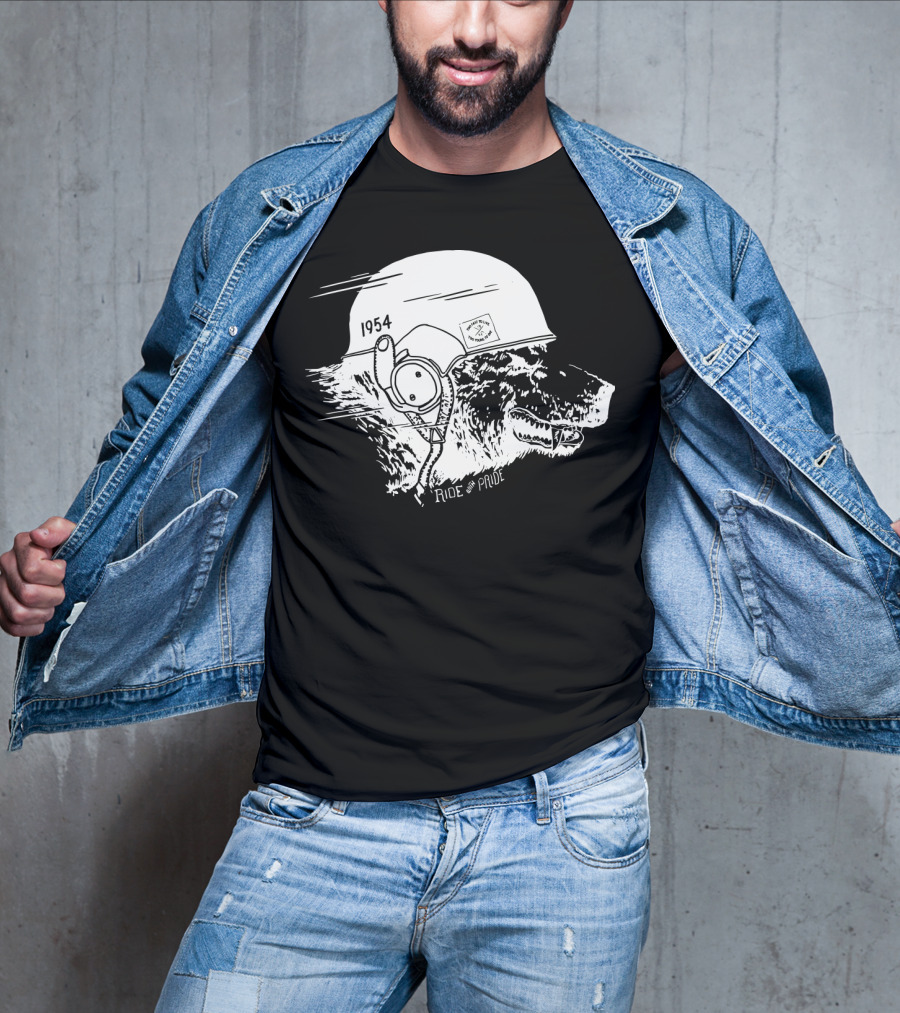 Ride With Pride 1954 Bear Motorcycle Helmet T-Shirt
