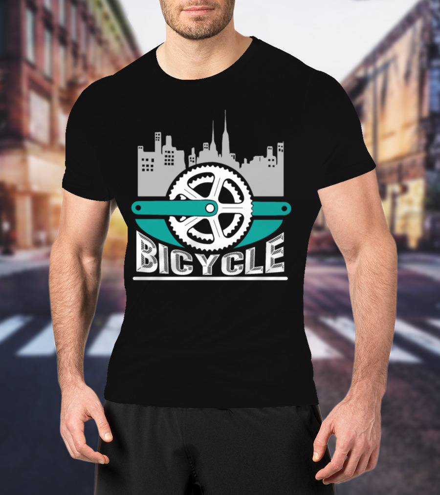 Skyline City Bicycle Chain Bike Idea T-Shirt
