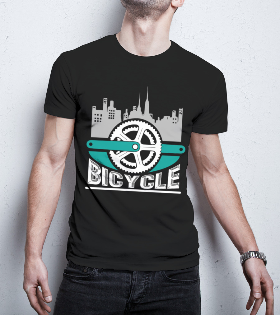 Skyline City Bicycle Chain Bike Idea T-Shirt