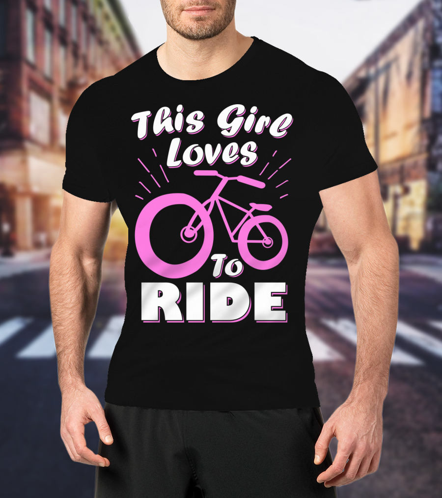 This Girl Loves To Ride Pink Bicycle Enthusiast T-Shirt