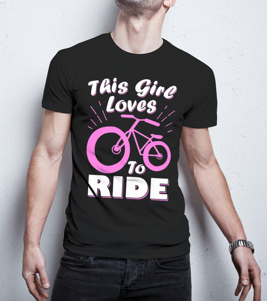 This Girl Loves To Ride Pink Bicycle Enthusiast T-Shirt