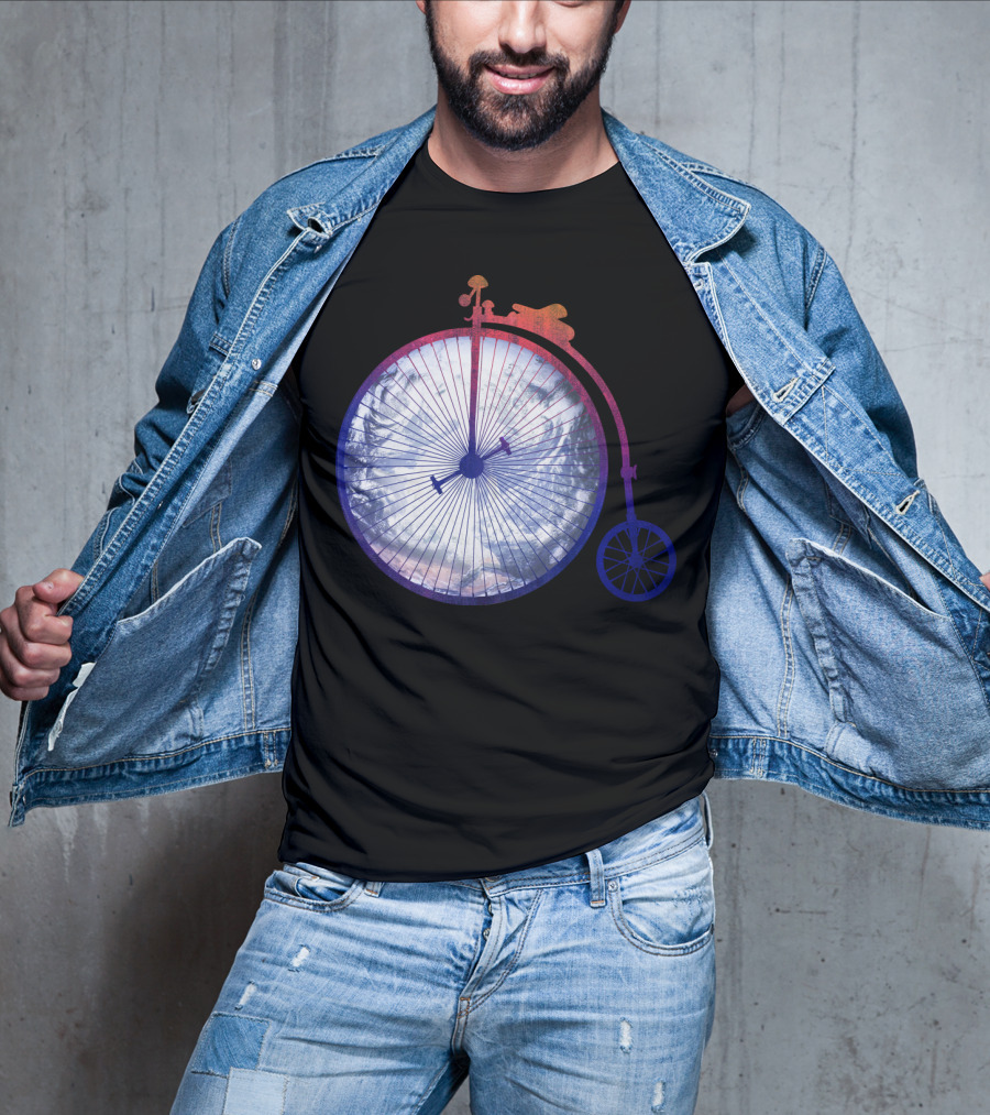 Vintage World Bicycle Traveler Earth Penny-Farthing T-Shirt