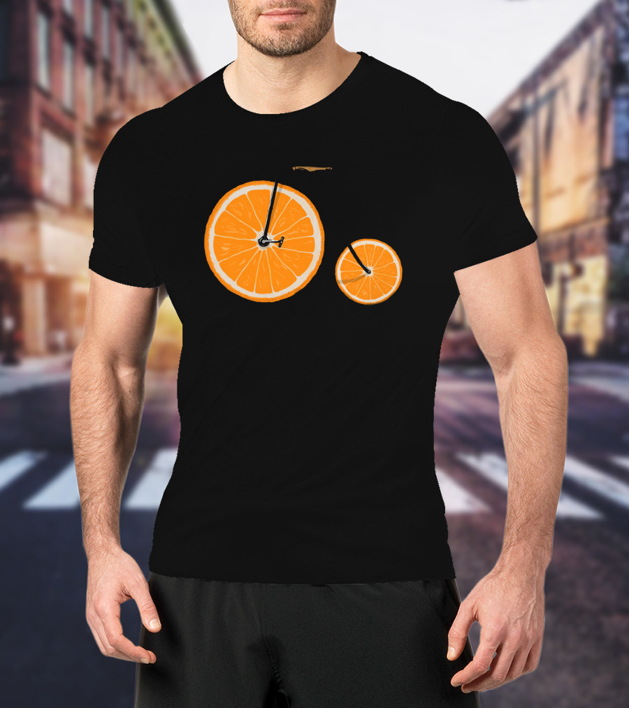 Orange Slice Bicycle Vitamin Concept T-Shirt