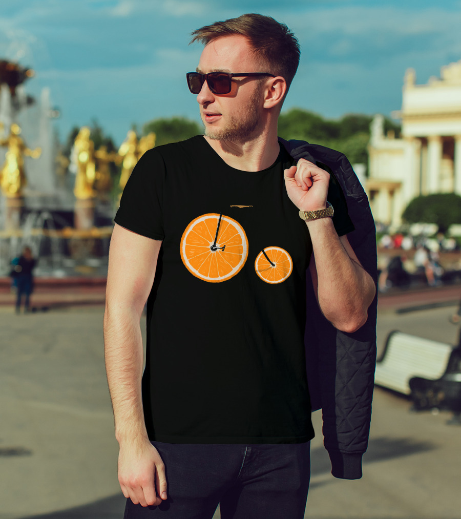 Orange Slice Bicycle Vitamin Concept T-Shirt
