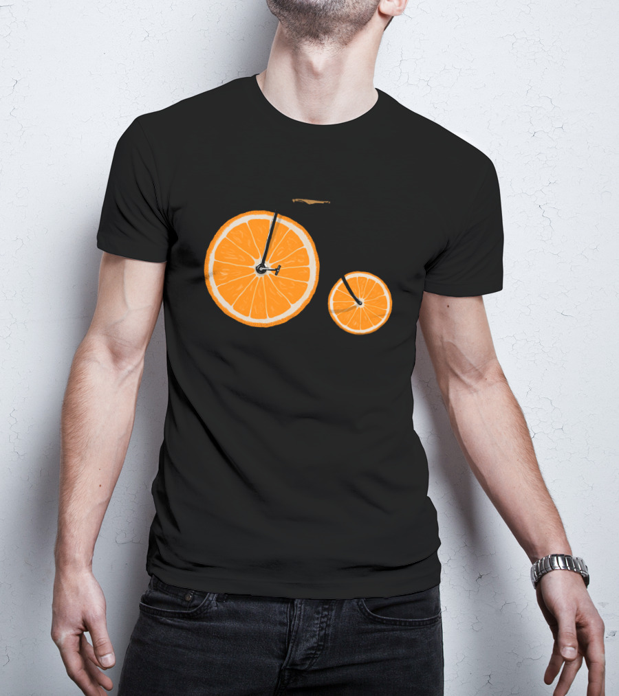Orange Slice Bicycle Vitamin Concept T-Shirt