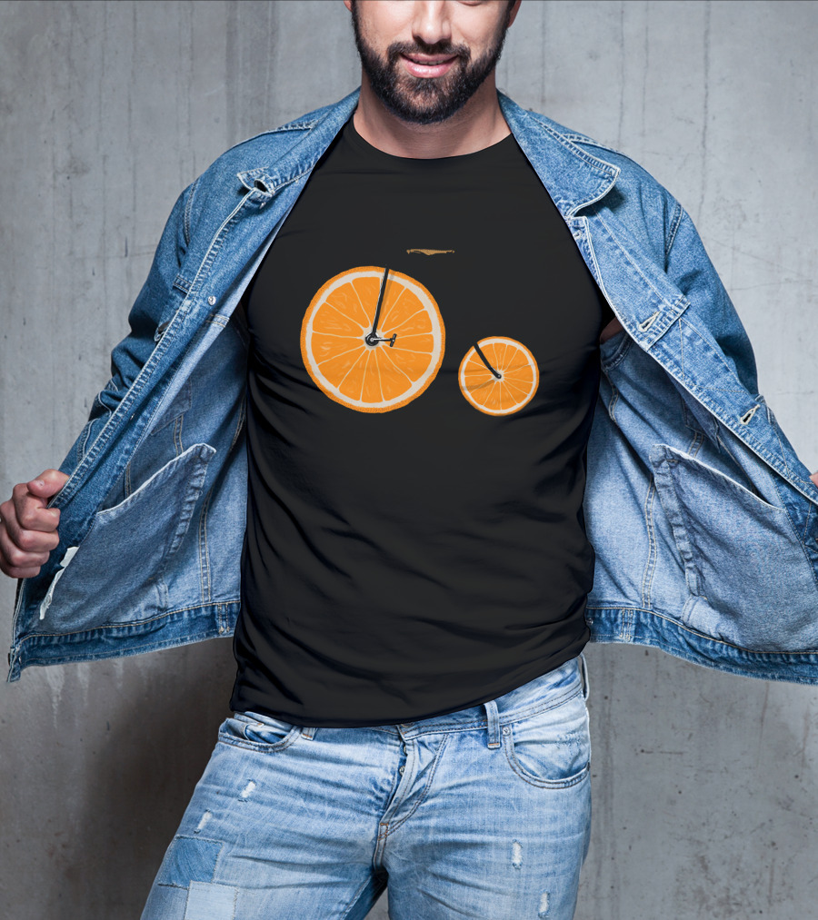 Orange Slice Bicycle Vitamin Concept T-Shirt