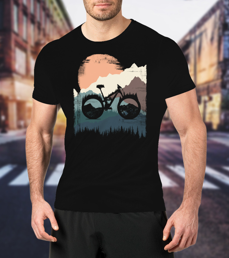 Yeti Enduro Bike Adventure Sunset Mountain T-Shirt