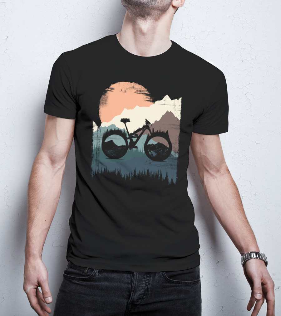 Yeti Enduro Bike Adventure Sunset Mountain T-Shirt