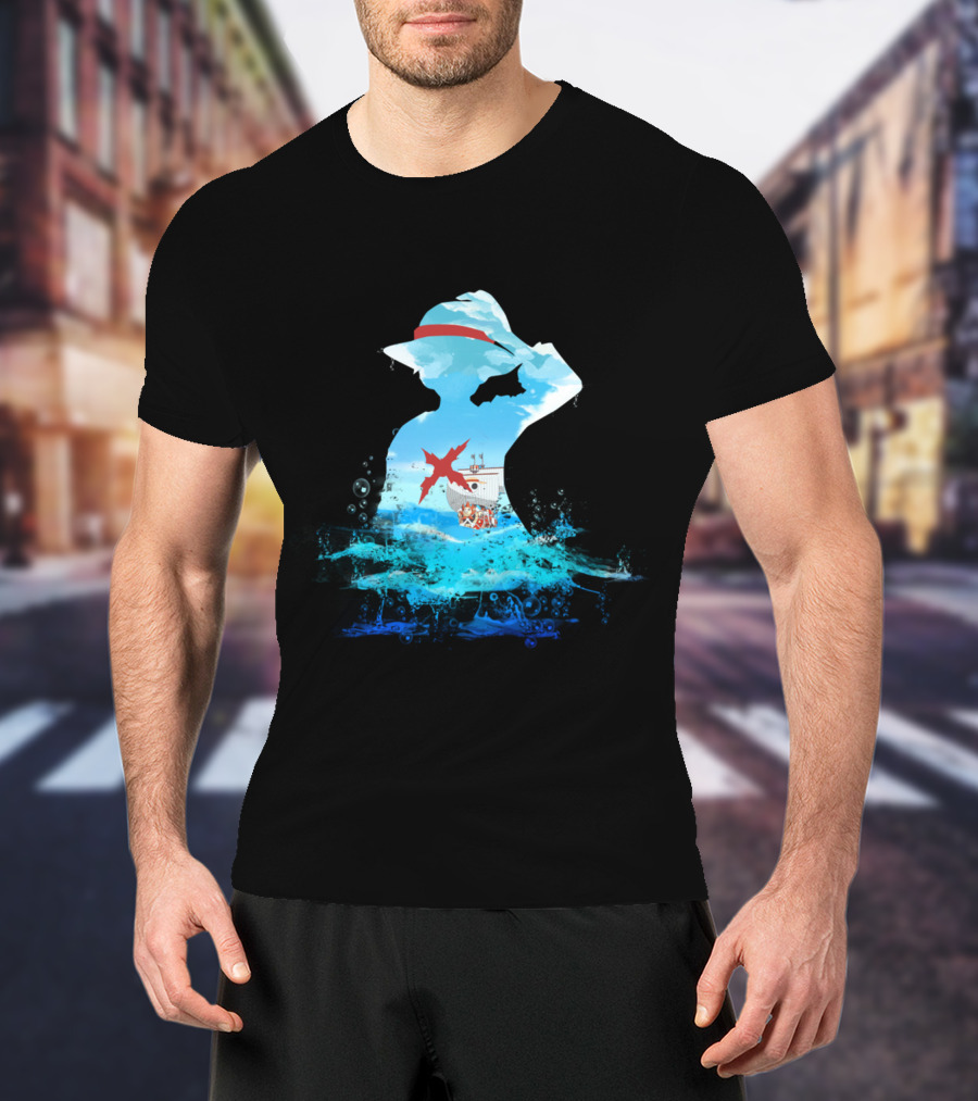 One Piece Strawhat Pirate Ship Adventure On Sea T-Shirt