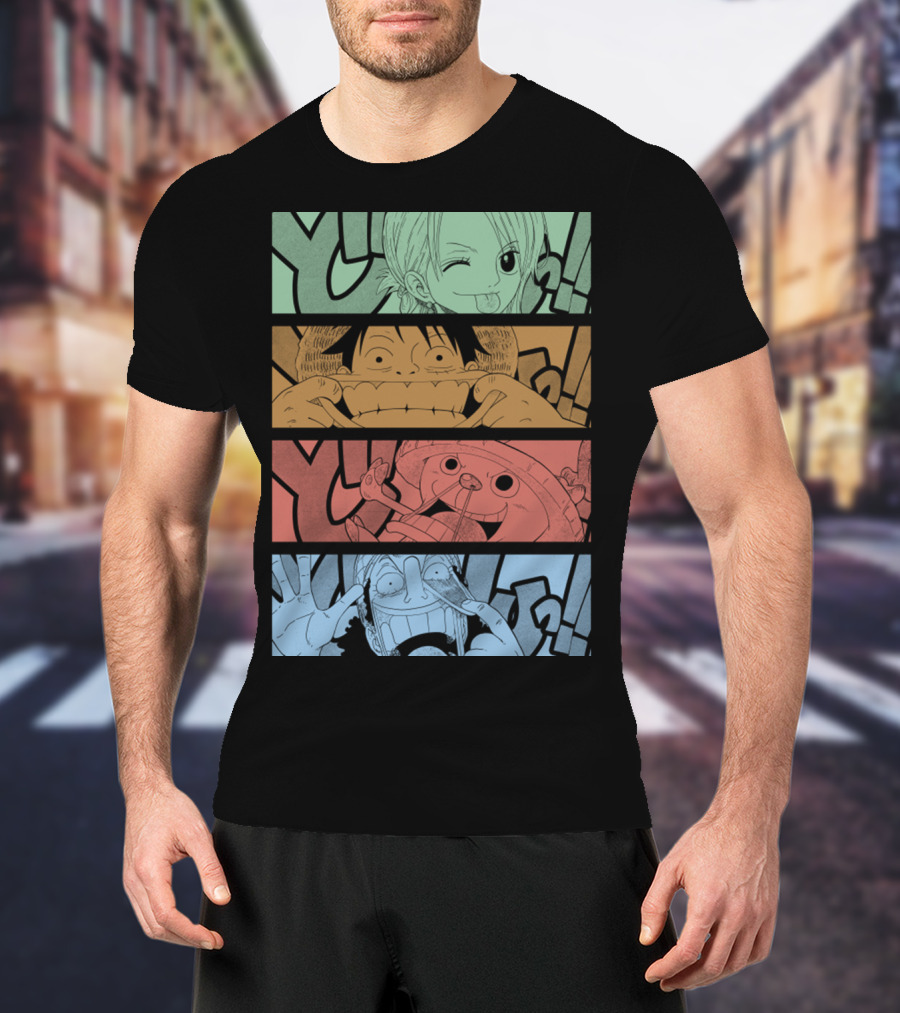One Piece Keep Smiling Comic Characters T-Shirt