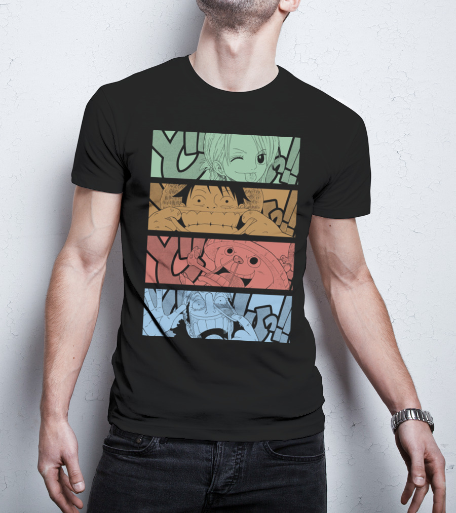One Piece Keep Smiling Comic Characters T-Shirt