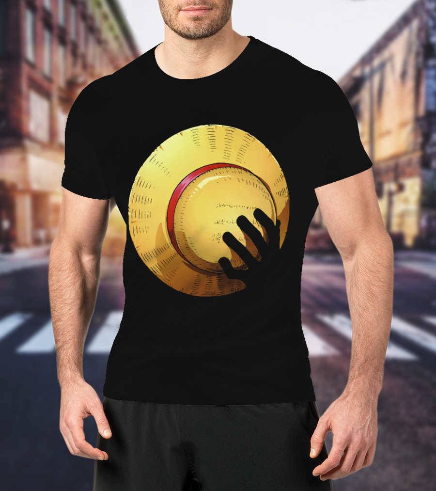 KEEP THE HAT Straw Hat Hand T-Shirt