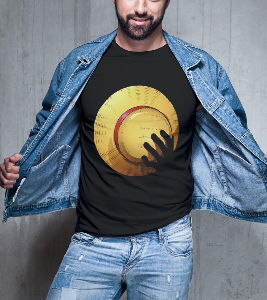 KEEP THE HAT Straw Hat Hand T-Shirt