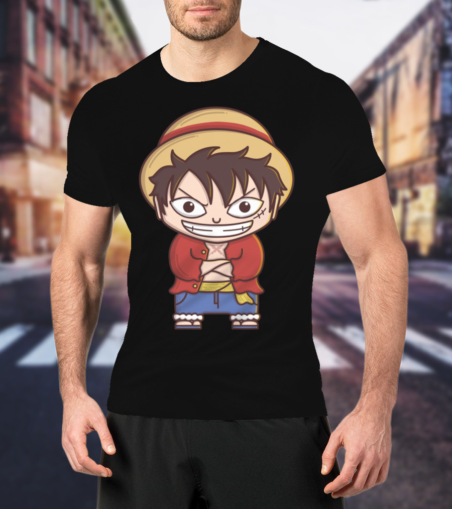 Luffy Si Topi Jerami Straw Hat Pirate Anime Character T-Shirt