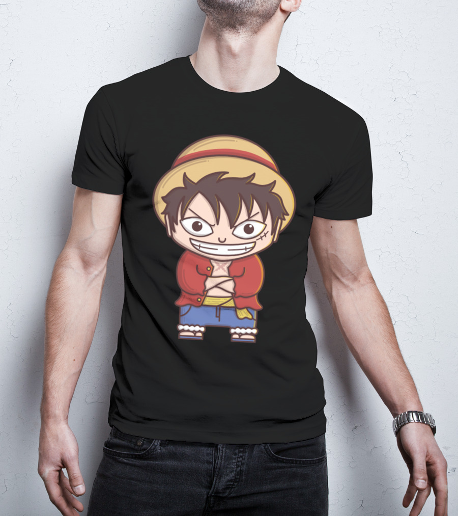 Luffy Si Topi Jerami Straw Hat Pirate Anime Character T-Shirt