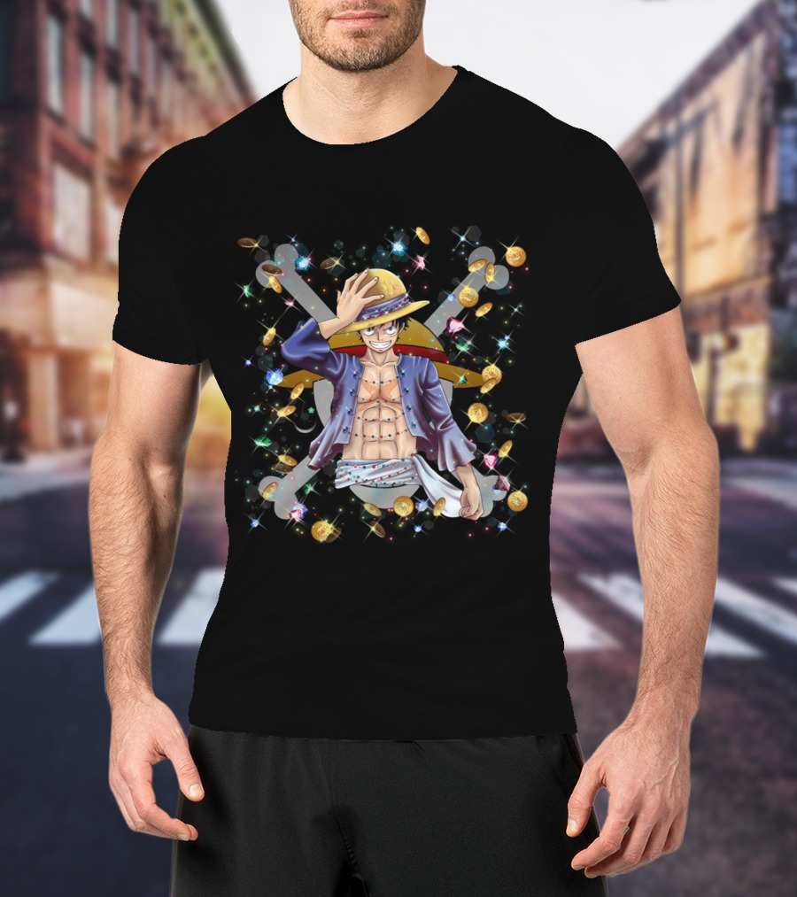 Iwara No Luffy Pirate King Sparkling Treasure Adventure T-Shirt