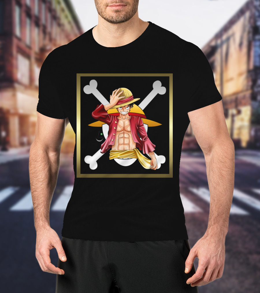 One Piece Luffy Pirate Straw Hat Jolly Roger T-Shirt