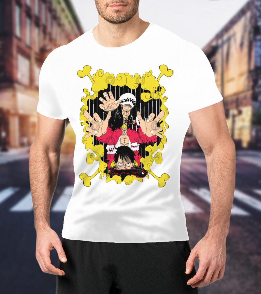 Dressrosa Saga One Piece Luffy Law Doflamingo T-Shirt