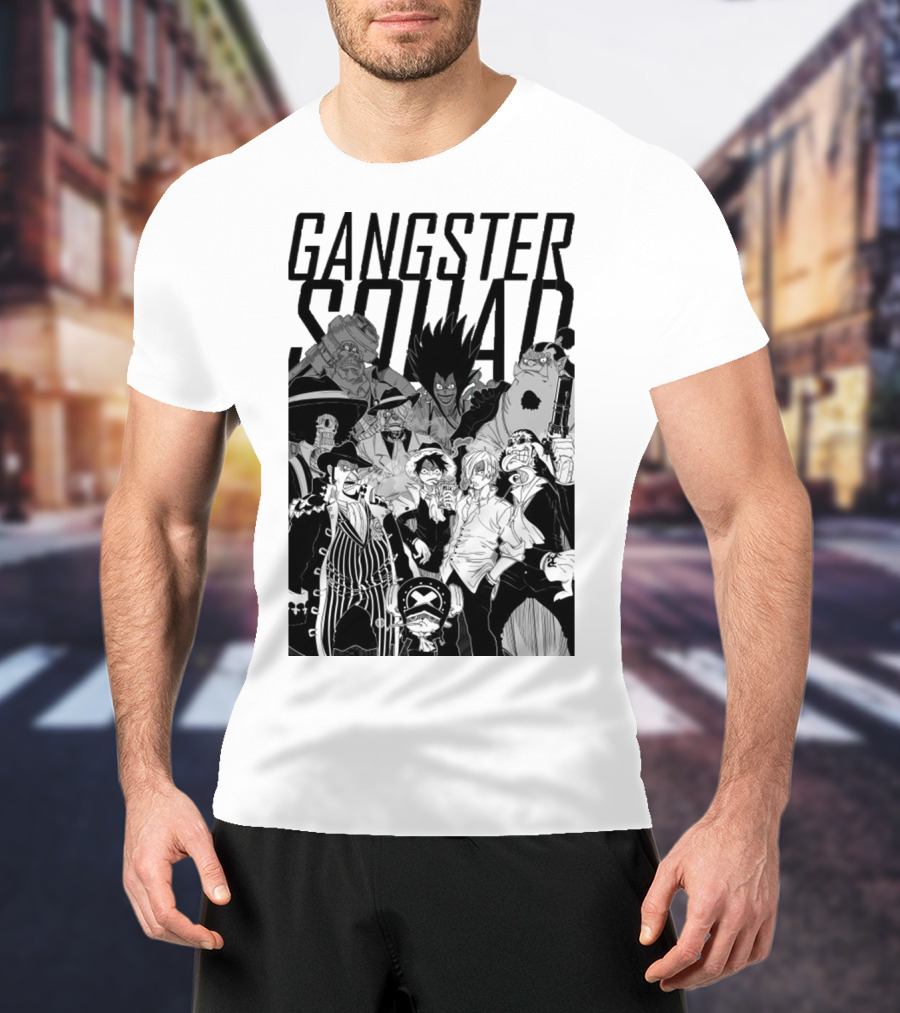 Gangster Squad One Piece Anime Characters Collaboration T-Shirt