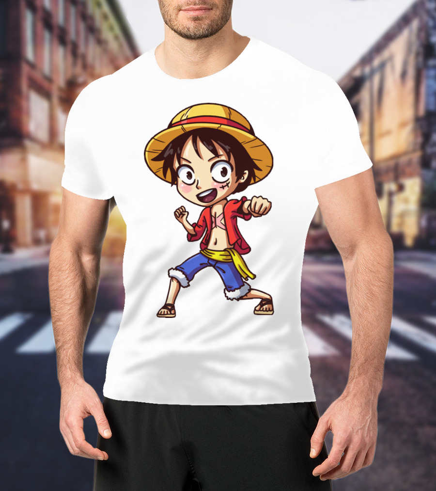 Luffy Chibi One Piece Straw Hat Pirate Anime Character T-Shirt
