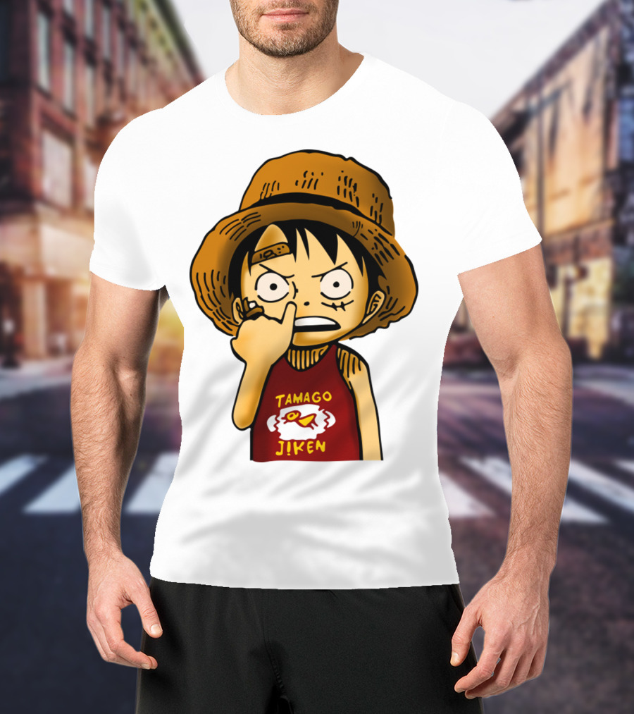 Luffy Childhood Tamago Jiken Iconic Straw Hat Young Luffy T-Shirt