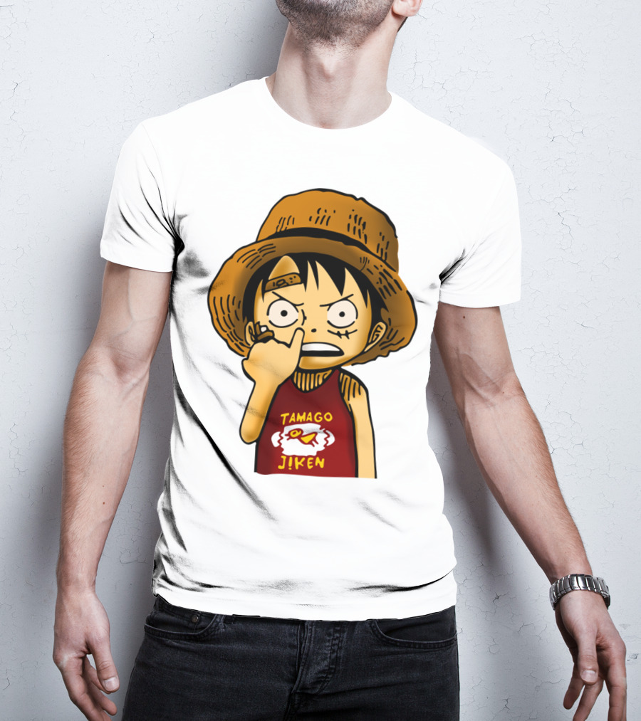 Luffy Childhood Tamago Jiken Iconic Straw Hat Young Luffy T-Shirt