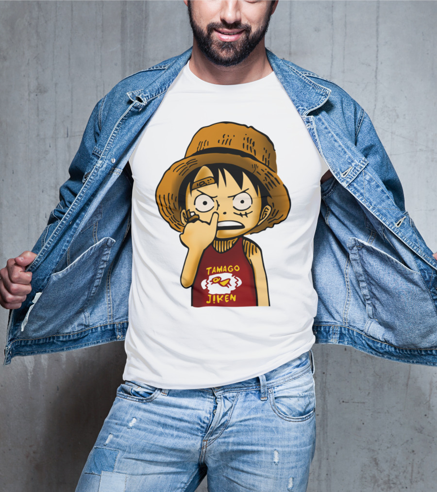 Luffy Childhood Tamago Jiken Iconic Straw Hat Young Luffy T-Shirt