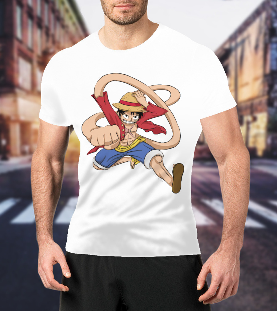 Luffy Straw Hat Punch Stretching Adventure T-Shirt
