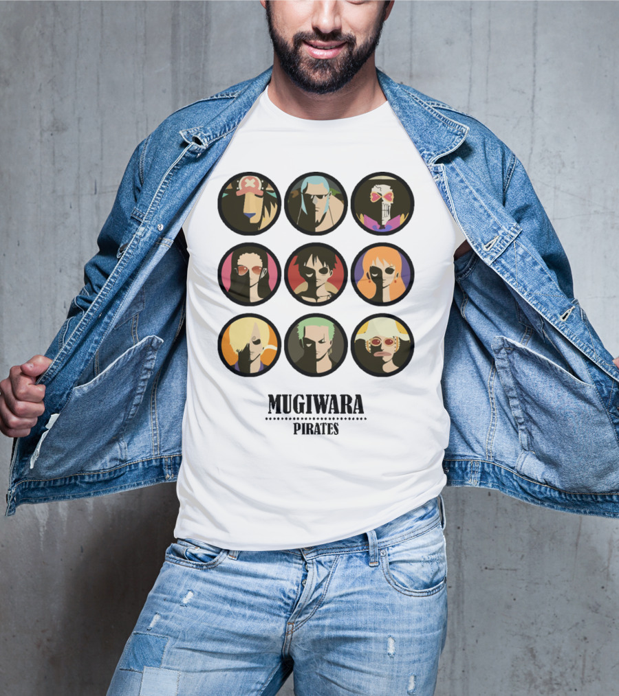 Mugiwara Pirates One Piece Characters Circles T-Shirt