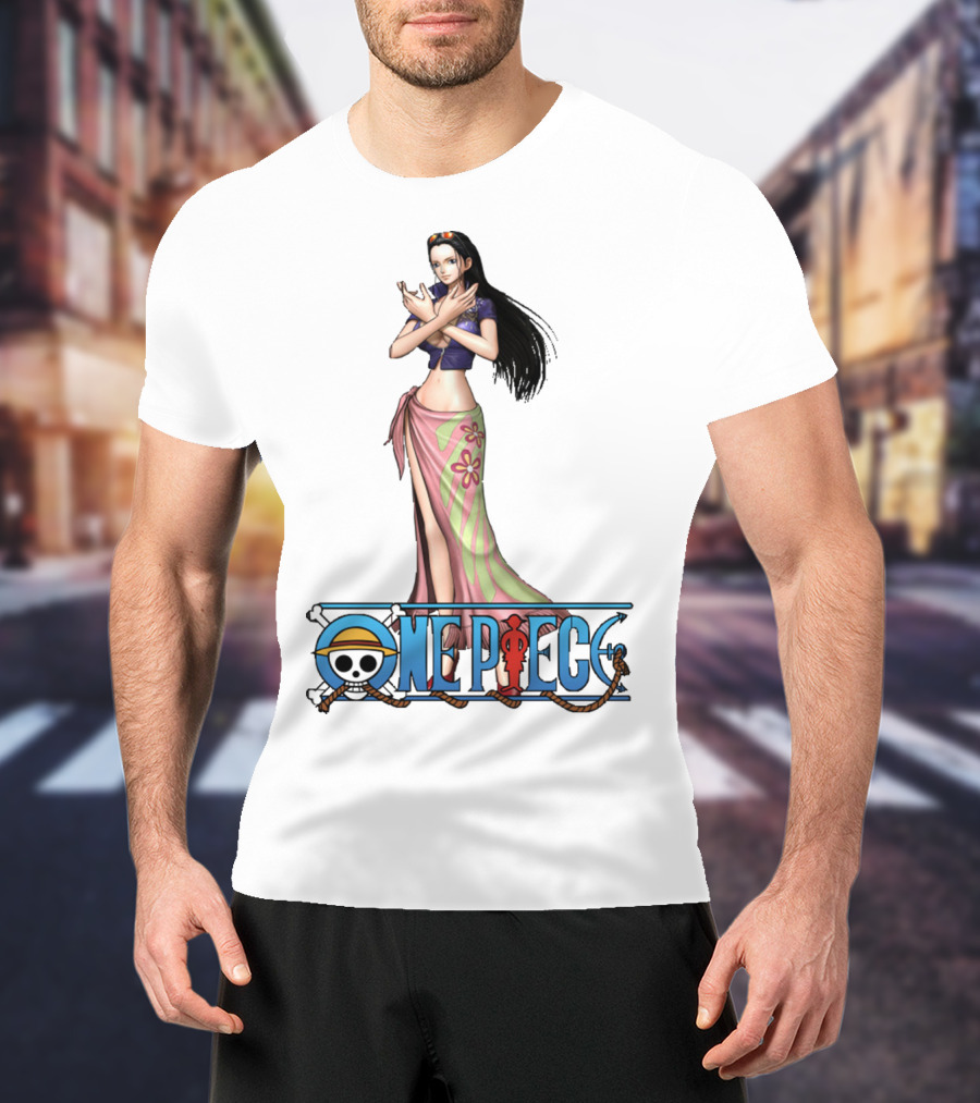One Piece Nico Robin Anime Character With Straw Hat Pirate T-Shirt