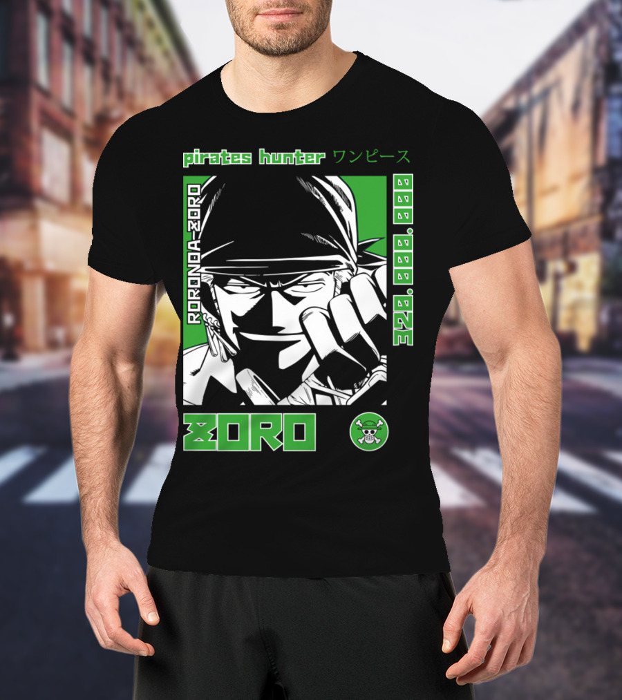 Pirates Hunter Roronoa Zoro 320000000 One Piece Zoro T-Shirt