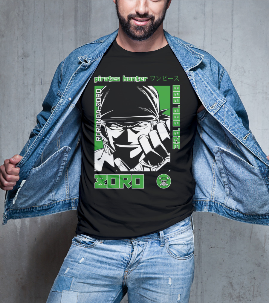 Pirates Hunter Roronoa Zoro 320000000 One Piece Zoro T-Shirt