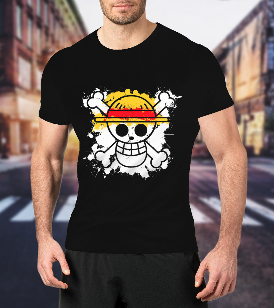 Straw Hat Pirates Jolly Roger Skull Emblem One Piece Anime T-Shirt