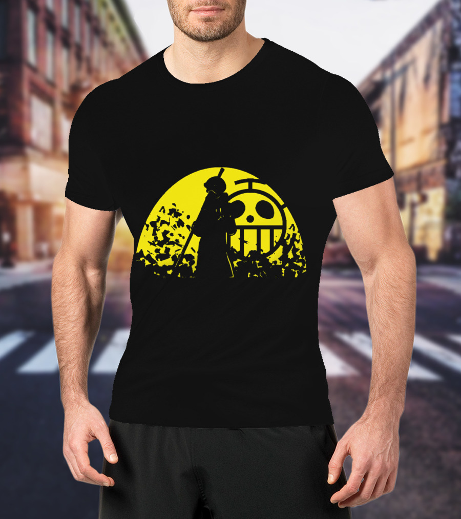 Trafalgar D Water Law One Piece Heart Pirates Jolly Roger Sunset T-Shirt