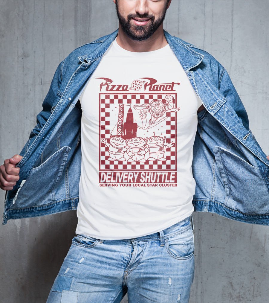 Pizza Planet Delivery Shuttle Serving Your Local Star Cluster T-Shirt