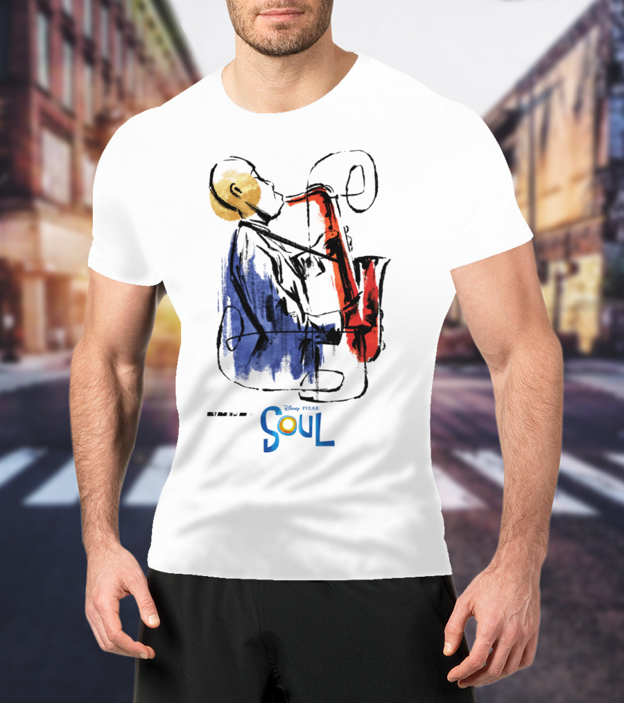 Disney Pixar Soul Watercolor Saxophonist T-Shirt