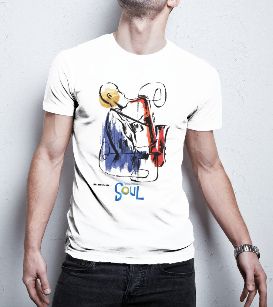 Disney Pixar Soul Watercolor Saxophonist T-Shirt