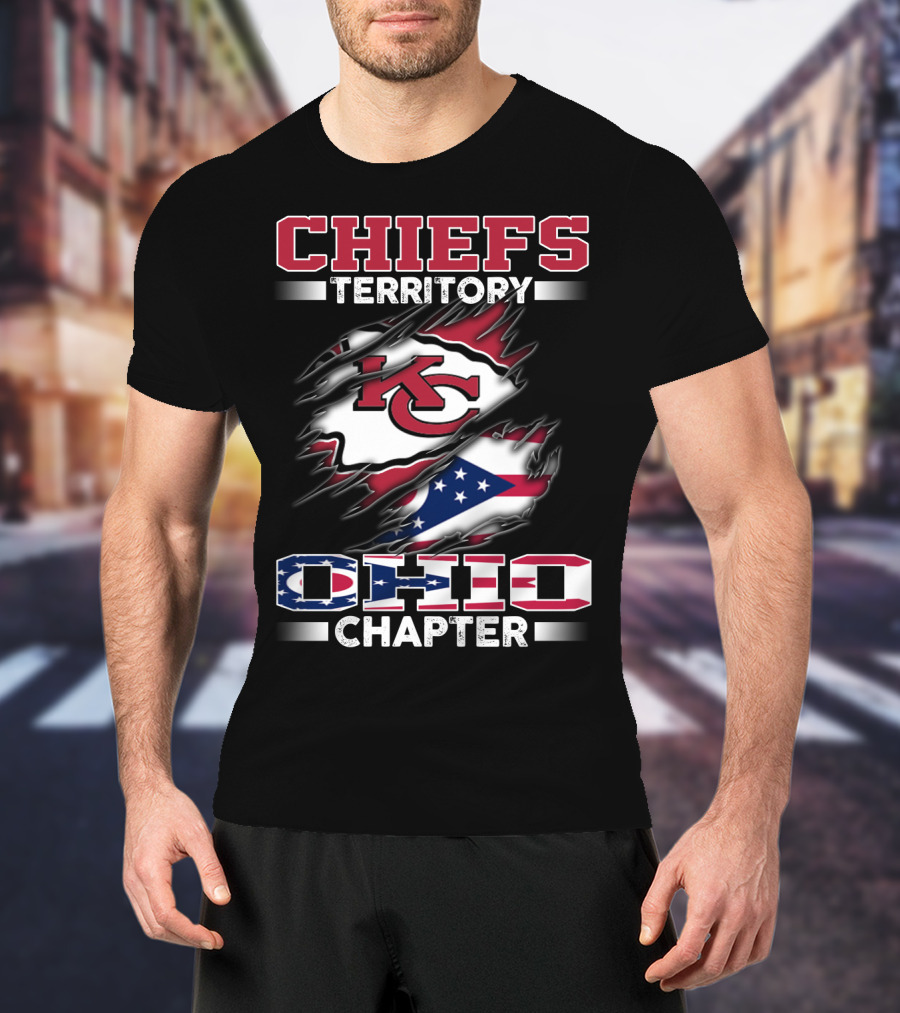 Chiefs Territory Ohio Chapter Kc Logo Flag T-Shirt
