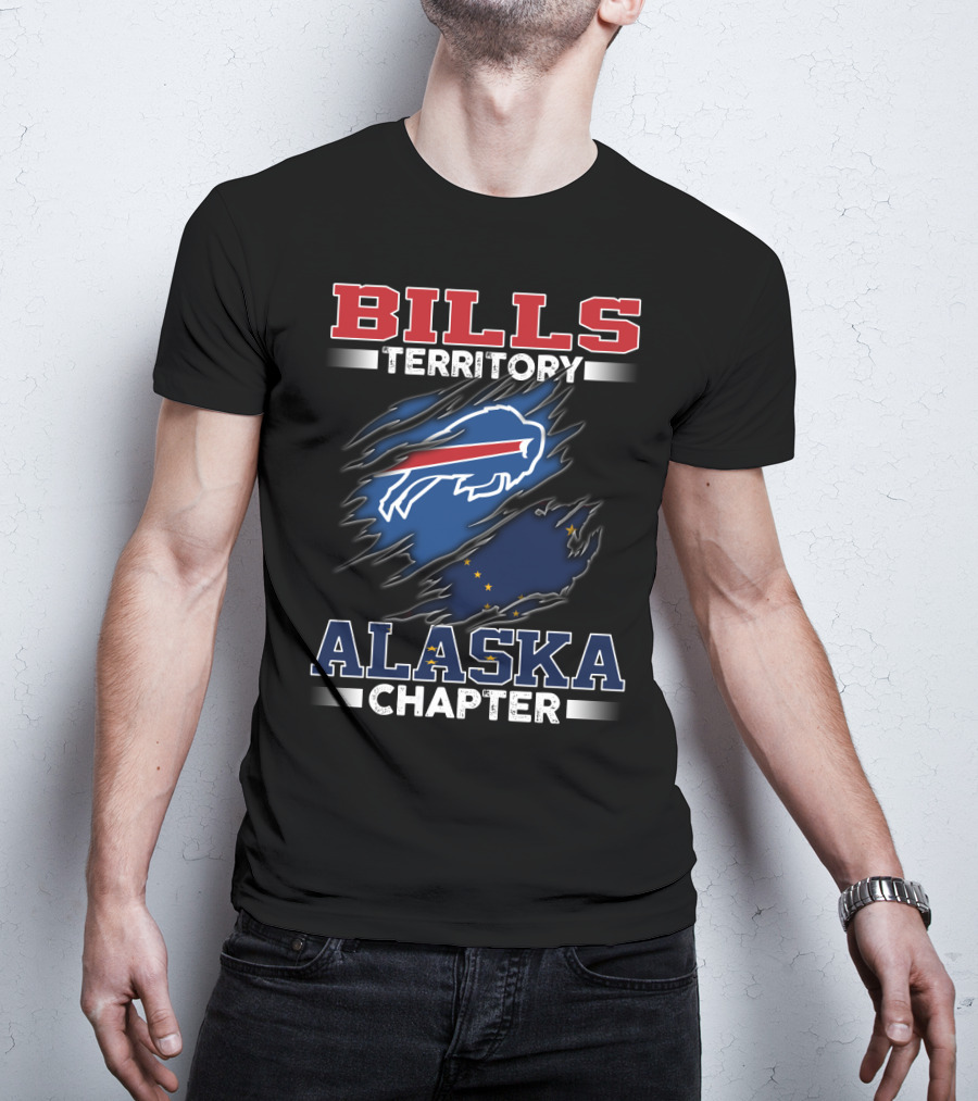 BILLS Territory Alaska Chapter Buffalo Icon With State Flag Elements T-Shirt