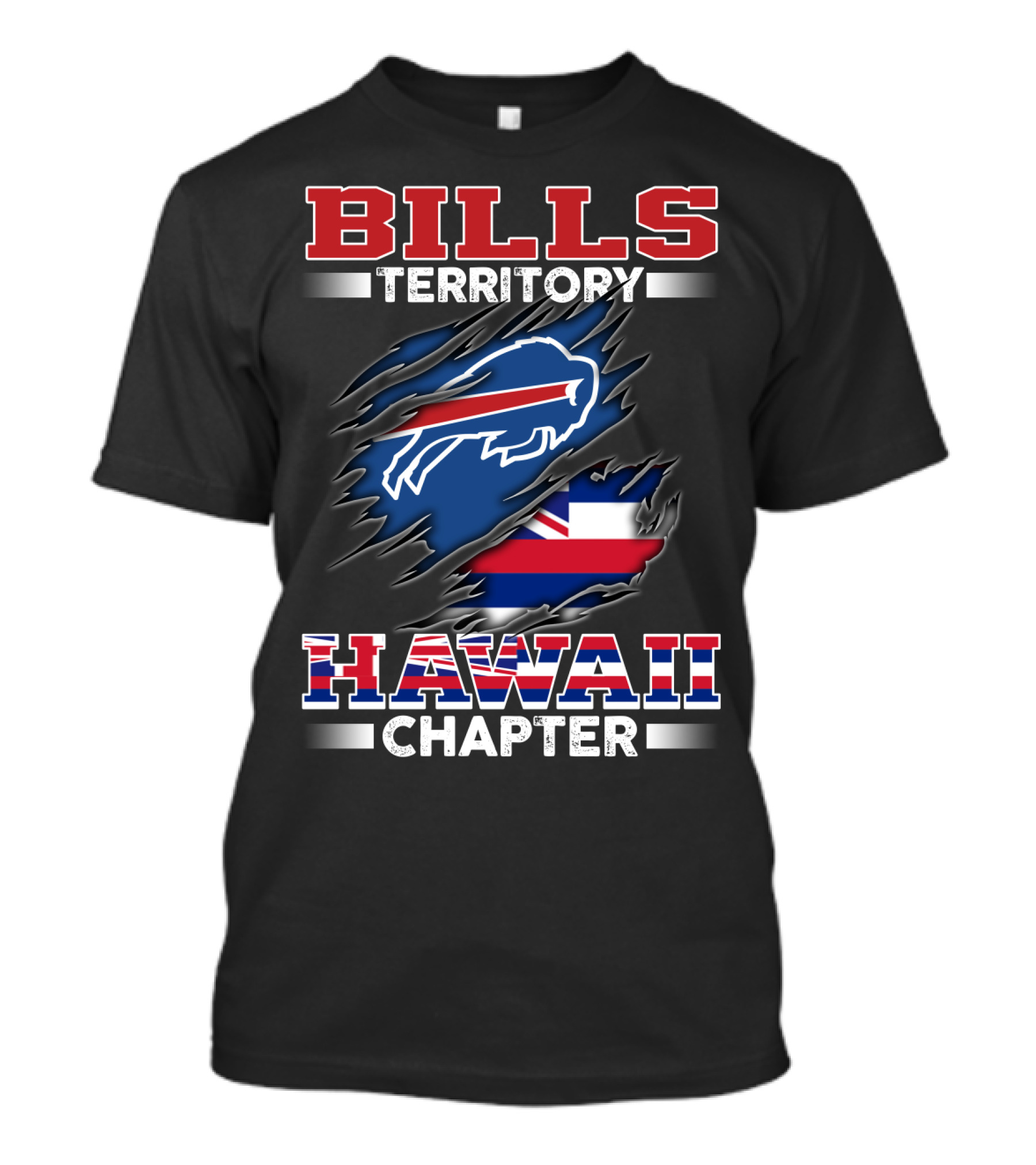 BILLS Territory Hawaii Chapter Buffalo Football Logo Flags T-Shirt