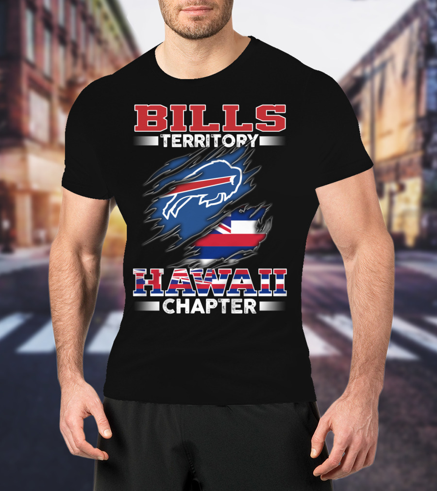 BILLS Territory Hawaii Chapter Buffalo Football Logo Flags T-Shirt