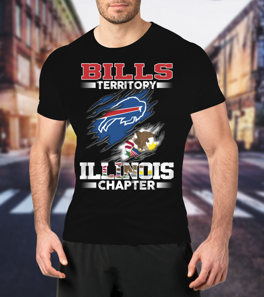 BILLS Territory Illinois Chapter Buffalo Bills Logo And Illinois State Seal T-Shirt