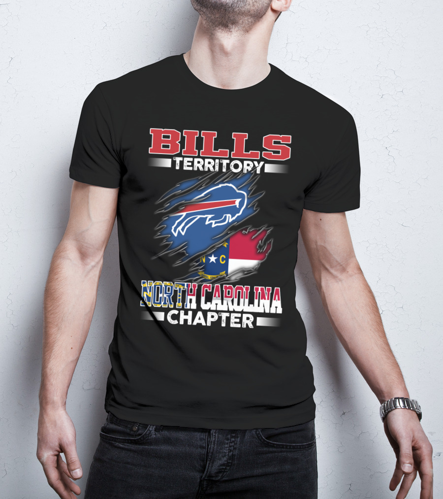BILLS Territory North Carolina Chapter Buffalo Bills Logo And State Flag T-Shirt