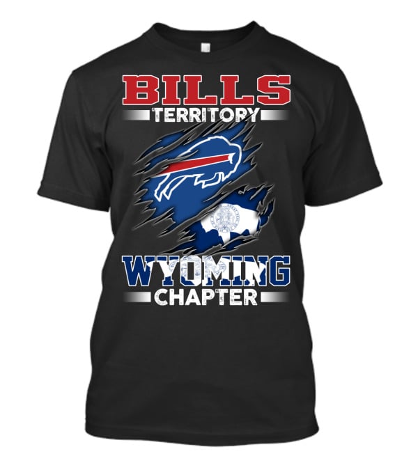 BILLS Territory Wyoming Chapter Buffalos Logo And State Flag T-Shirt