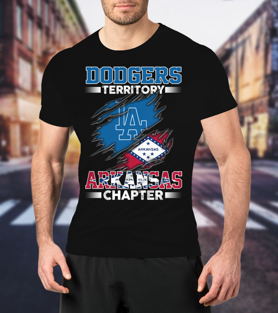 Dodgers Territory Arkansas Chapter LA Arkansas Flag T-Shirt