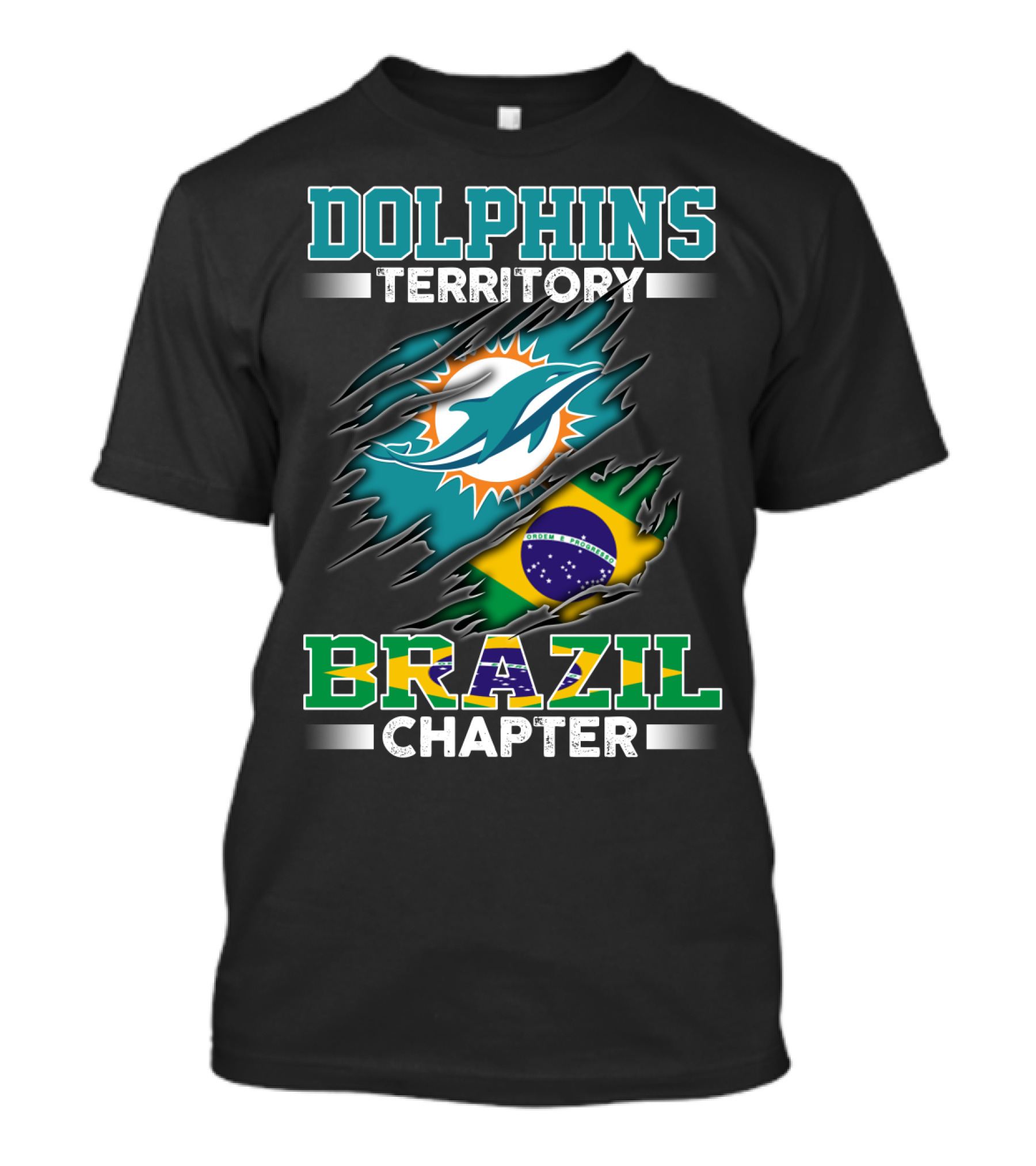 Dolphins Territory Brazil Chapter Flag T-Shirt